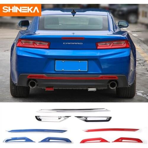 SHINEKA Rear Bumper Decoration Trim Fog Light Lamp Cover Trim Bezels Body Sticker Moulding for Chevrolet Camaro 2017