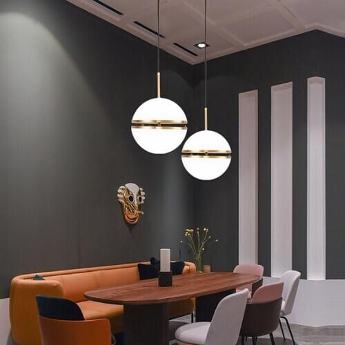 Nordic Restaurant Small Chandelier Modern Minimalist Bar Counter Bedroom Bedside LED Personality Living Room Single Head Lamp