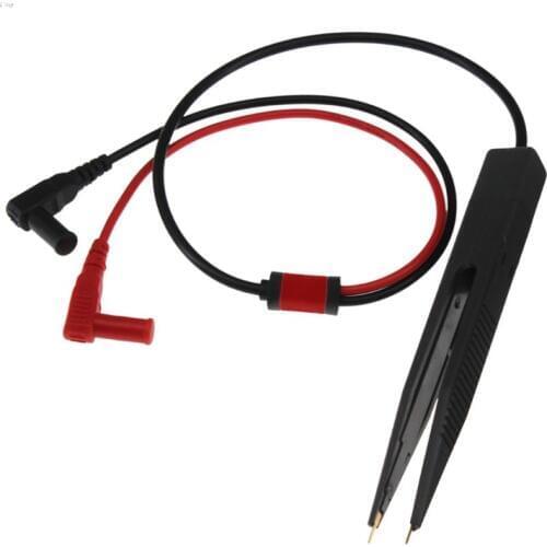 SMT SMD Chip Resistance Test Clip Grip Lead Probe Multimeter Meter Capacitor Tweezer l29k
