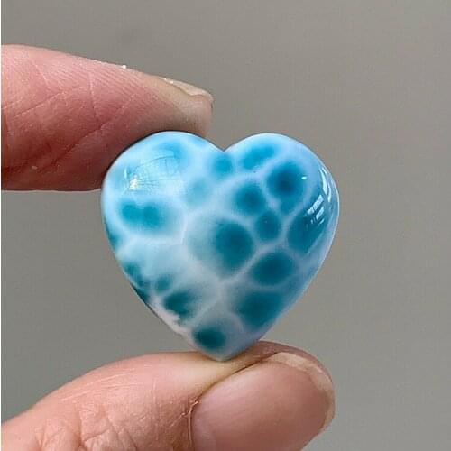 Top Natural Blue Larimar Heart Pendant For Woman 24x25mm Clear Water Pattern Stone Crystal Jewelry
