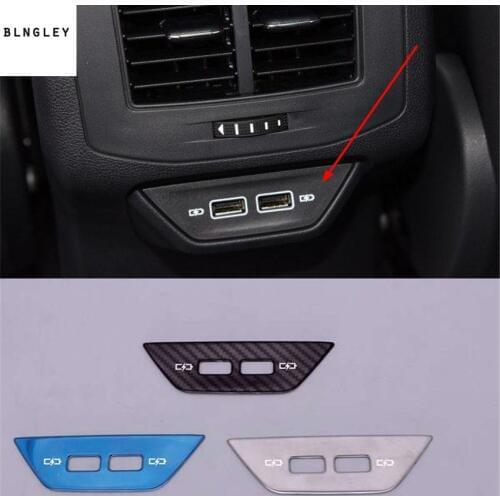 1pc Car stickers Stainless steel rear USB interface decoration cover for 2018 2019 Volkswagen VW T-ROC car accessories