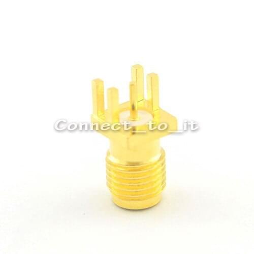 10 pieces/lot) Edge mount PCB board receptacle RP SMA Jack female (male pin) connector