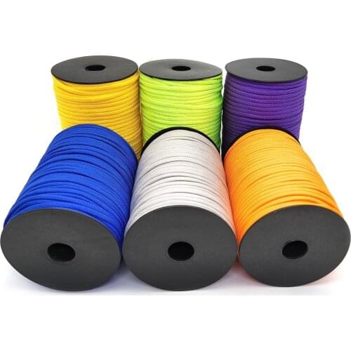 100M 550 Military Standard 7-Core Paracord Rope 4mm Outdoor Parachute Cord Camping Survival Umbrella Tent Lanyard Strap Bundle