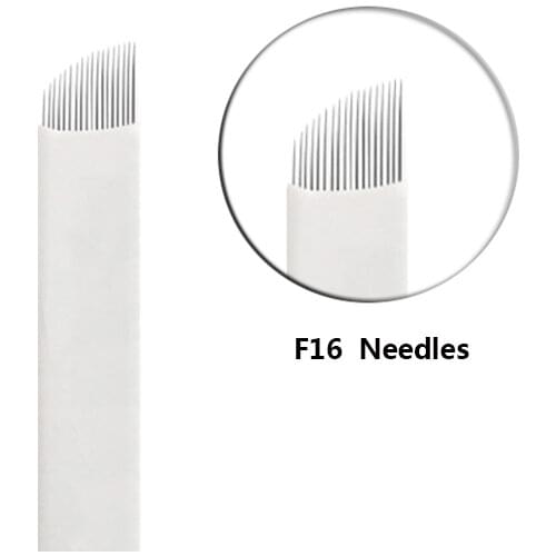 100pcs 14 Flex Laminas Tebori Green 14 Pin Microblading Needles Permanent Makeup Eyebrow Tatoo Blade For Manual Tattoo Pen