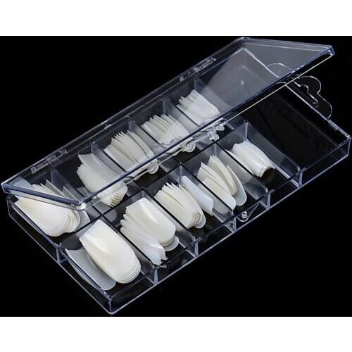 100pcs/box Nail Tips Full Cover Fake False French Nail Art Artificial Acrylic Gel UV Manicure Set DIY Manicure False Nails