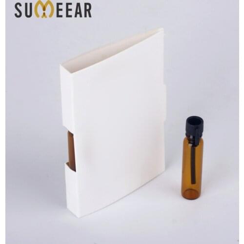 100Pieces/Lot Customizable Bottle 1ml Perfume Bottle with Paper Card Printing Logo Refillable Perfume Bottle Dropper Bottle