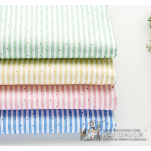 160x50cm / 4pcs 45*45cm Polka dots pinstripes Twill Cotton Printing Fabric DIY Make Bedding Quilt Decoration Home 180g/m