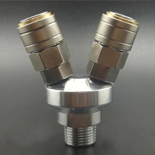 2 Ways 1/2" BSP Male C Type Air Hose Quick Coupler Socket Connector High Quality Self-locking