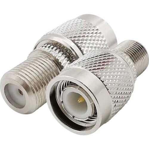5Pcs Straight Nickelplated TNC Male Plug to F Type Female Jack RF Coaxial Connector Adapter