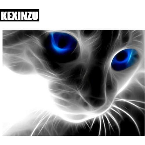 Diamond Embroidery 5D DIY Diamond Painting Cute Cat Blue Eye Diamond Painting Cross Stitch Rhinestone Mosaic