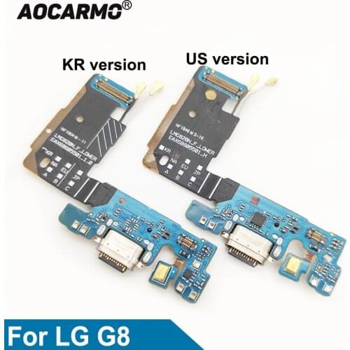 Aocarmo Type C USB Charger Dock Charging Port Connector Bottom Mic Microphone Circuit Board Flex Cable For LG G8