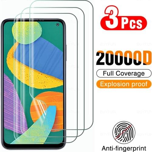 3PCS Hydrogel Film Not Glass For Samsung Galaxy F52 5G On Samsun F 52 Samsun52 Transparent Clear Phone Safety Protective Screen