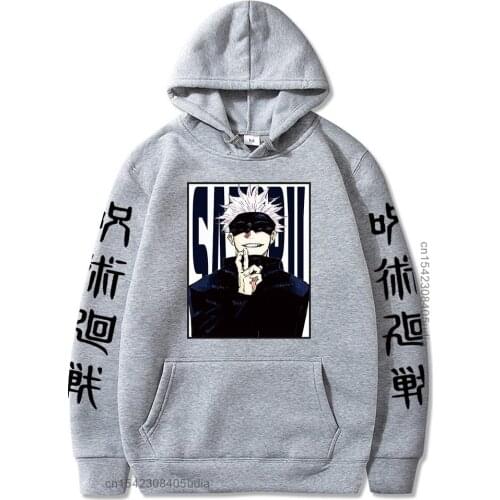 Japanese Anime Hoodies Jujutsu Kaisen Satoru Gojo Graphic Hoodie Anime Streetwear Aesthetic Harajuku Camisas Streetwear Male
