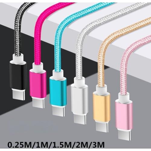 Fast Charging Nylon Micro USB Cable USB Type C Cable for Samsung Xiaomi HuaWei USB Charger Data Cable Mobile Phone Cable