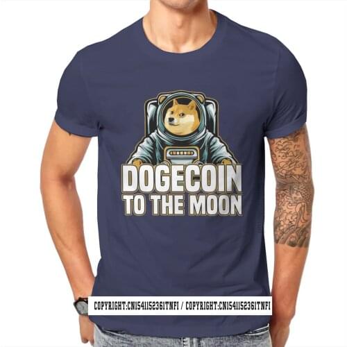 Bitcoin Cryptocurrency Art Dogecoin To The Moon Classic T Shirt Vintage Graphic Top Quality Tshirt Loose Crew Neck Men Clothes