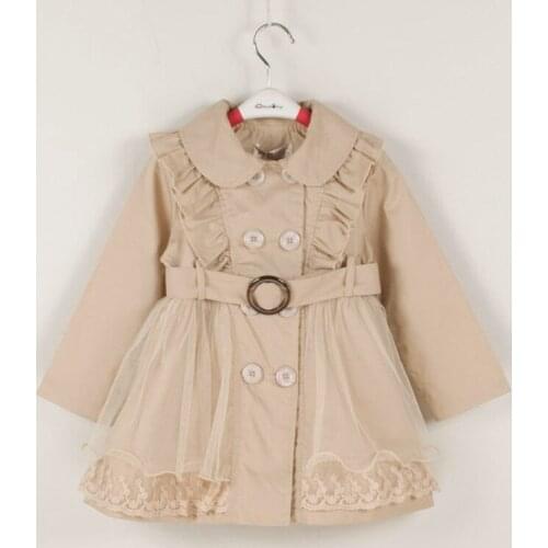 Korean Princess Coat Baby Girl Trench Spring Autumn Kids Coat Drop Shipping Girl Gift Coats