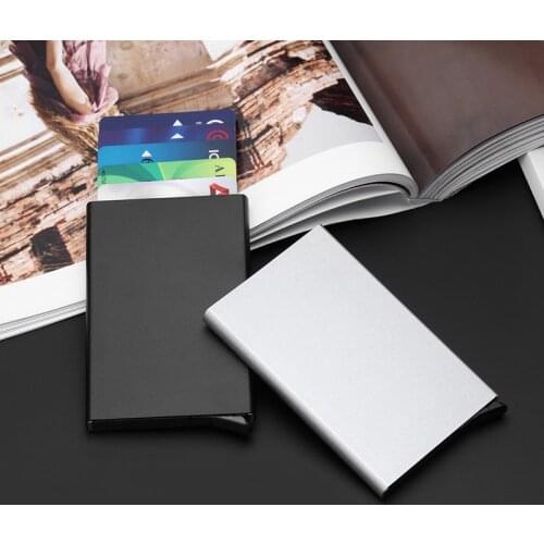 Credit Card Holder Men Slim Anti Protect Travel ID Cardholder Women Rfid Wallet Metal Case Porte Carte