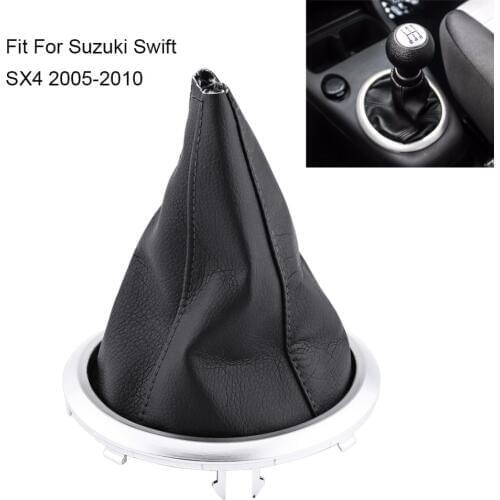 Car Manual Transmission Shift Lever Frame Boot Cover Fit For Suzuki Swift SX4 2005 2006 2007 2008 2009 2010 Black