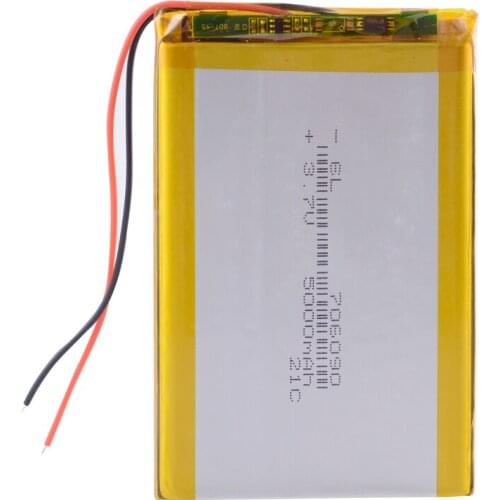 3.7 v li- ion Polymer Lithium LiPo 706090 5000mAh battery FOR poewr Tablet PC Portable