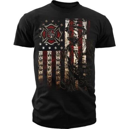 Courage Respect Honor American Flag Firefighter T-Shirt. Summer Cotton Short Sleeve O-Neck Mens T Shirt New S-3XL