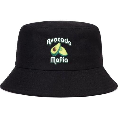 Avocado Vegan Ulzzang Kawaii Cartoon Harajuku 2021 Graphic Large Bucket Hat Unisex Fashion Hats The Fisherman Hat