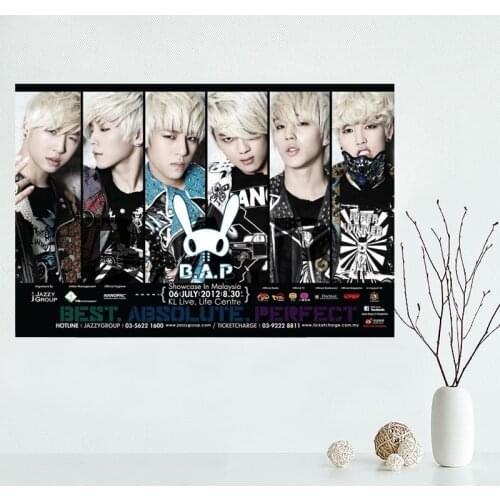 Customizable Kpop B.A.P Poster Wall For Living Room Art Poster Decoration Silk Fabric Bright Smooth No Frame Morden Print Wall