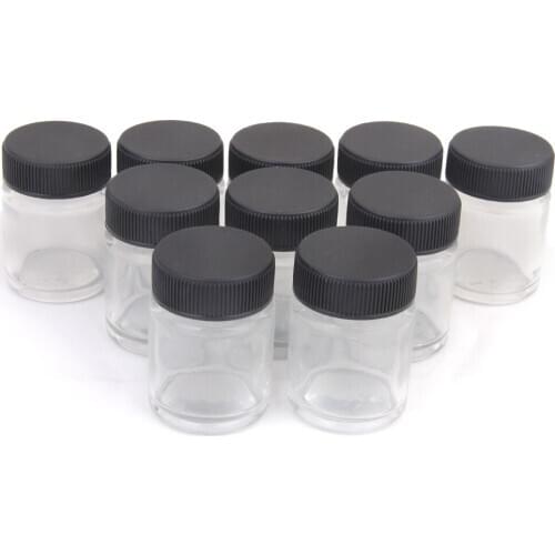 10PCS Empty 22CC Airbrush Paint Glass Bottles Jars - Transparent Watering Irrigation