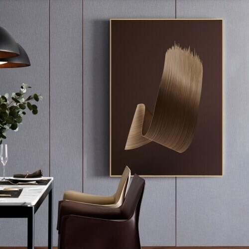 Luxurious Atmospheres Room Abstract Gray Brush Stroke Decoration Painting Canvas Nordic Sofa Wall Picture Printing And Poster