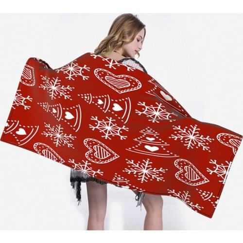 Christmas Snowflake Print Microfiber Home Air Conditioning Blanket Textile Conditioning Blankets for Adults Bath Sauna Towels