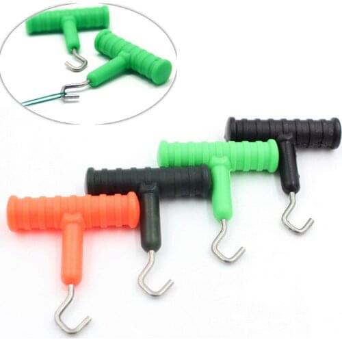 1PC ABS Grip+Stainless Steel Smooth Knot Hook Carp Fish Knot Puller Rig Making Rig Tool Terminal Fishing Tackle Accessories