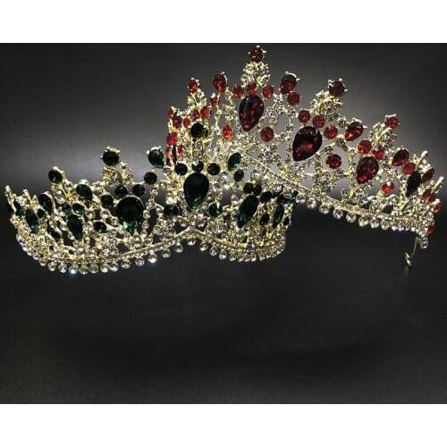 Crystal Bridal Tiaras Queen King Crowns Women Rhinestone Baroque Party Pageant Diadem Vintage Wedding Hair Accessories Jewelry
