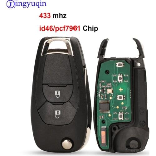 Jingyuqin Folding Modified 3 Buttons Smart Remote Key Fob For Chevrolet Cruze 2014-2018 433 MHZ With ID46 PCF7941 Chip