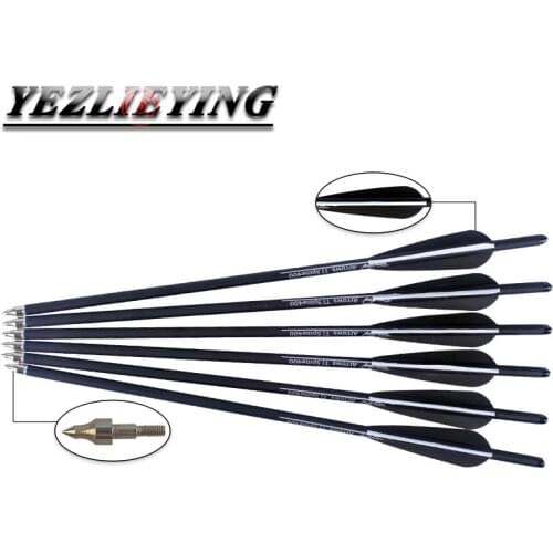 12Pcs 16/17/18/20/22 Inch Crossbow Carbon arrows 400 Spine use for Arrows for bow Hunting