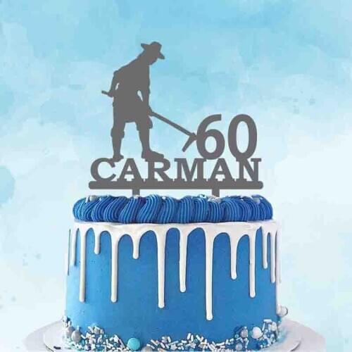 Farmer Plowing the Ground Custom Name Age Personalized Father Birthday Cake Topper For Farmer Birthday Party Cake Decoration