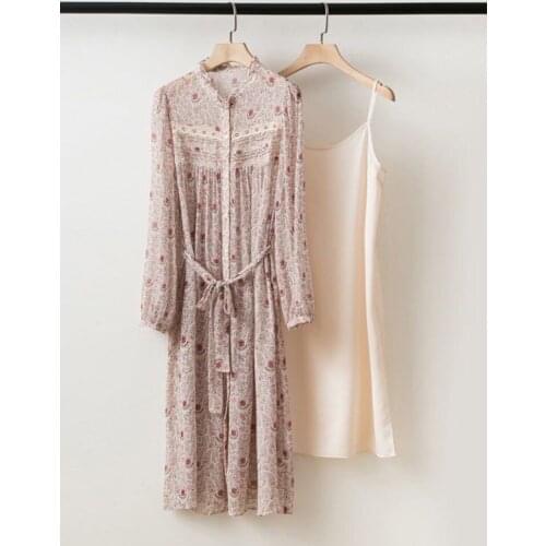 VB 2020 new sweet cashew print Shun Yu silk dress is soft, comfortable, elegant and full of Fairy Spirit