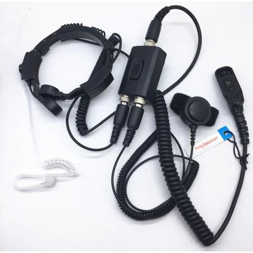 High sensitive throal control dual PTT headphone for Motorola XIR P8268 P8260 P8200 P8660 GP328D DP4400 DP4401 DP4800 DP4801 etc