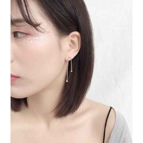 1Pair Fashion Tassel Ear Line Female Long beads Line Punk Design Sense Clip Earrings For Women New Korean Earrings