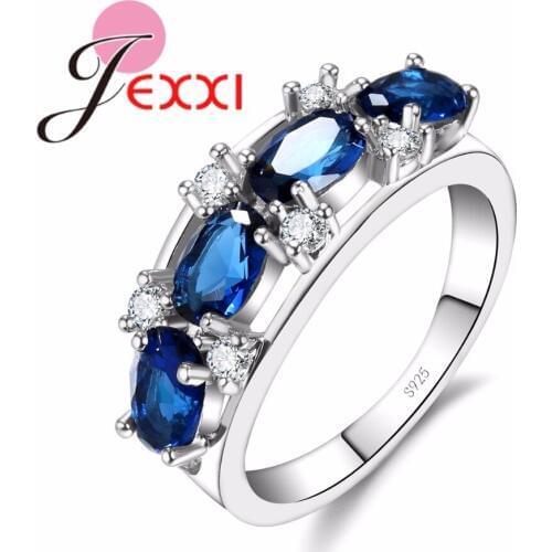 925 Sterling Silver Engagement Rings For Women Fashion Oval Crystal Wedding Finger Ring Bridal Jewelry Femme Anillos