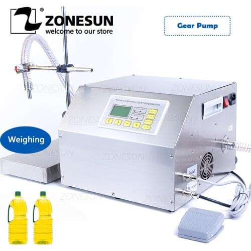 ZONESUN ZS-GP261W Semi Automatic Edible Engine Hydraulic Oil Filling Machine Gear Pump Plastic Vial Bottle Filler150ml-18L