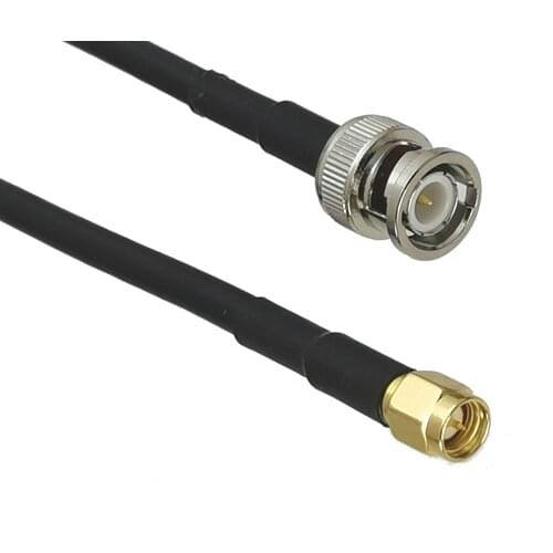 1Pcs RG58 Cable BNC Male Plug to SMA Male Type Connector RF Coaxial Jumper pigtail Extension Straight 6inch~50M