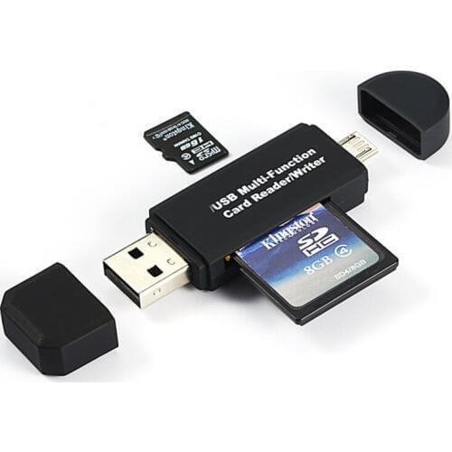 2 In 1 USB OTG Card Reader Flash Drive High-speed USB2.0 Universal OTG TF/SD Card for Android phone Computer Extension Headers