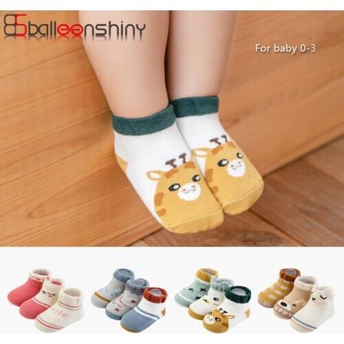 3 Pairs Of Child Socks 12 Colors New Autumn And Winter Baby Socks Baby Non-slip Floor Socks Cotton Soft And Comfortable