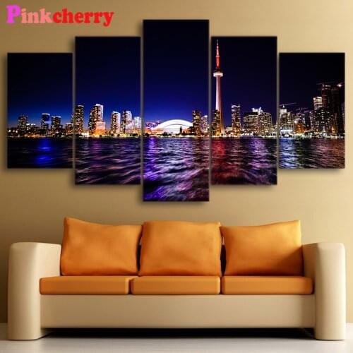 5 d diy Diamond painting 5 Piece Downtown Toronto City 3d cross stitch,diamond embroidery mosaic pattern