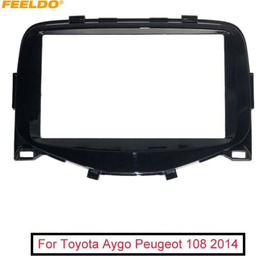 FEELDO Car 2DIN Radio Stereo Frame For Toyota Aygo Peugeot 108 Citroen C1 Frame Fascia Dash Panel Installation Kits