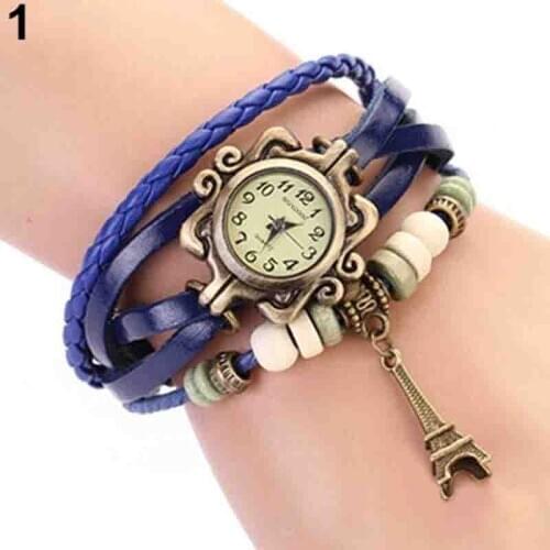 Beautiful Girl Lady Vintage Watch Women Eiffel Tower Quartz Leather Bracelet Watches 1GOR 6T45 93Y8 reloj mujer часы женские
