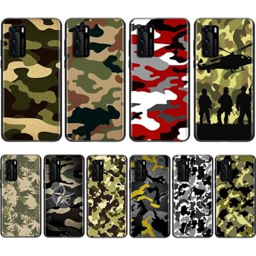 Camouflage Pattern For Huawei Nova 5i P Smart 2021 2020 Z S Plus Mate 40 RS 30 20 10 Pro Lite 2019 2018 Phone Case