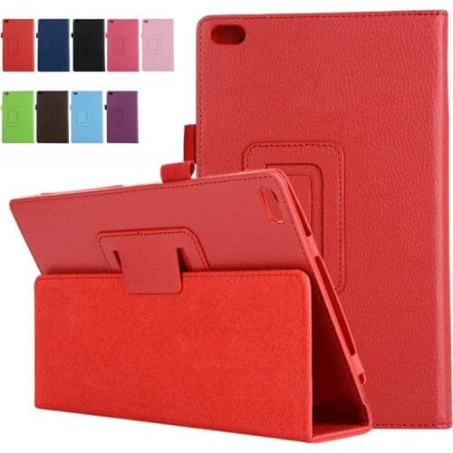 Lychee Pattern Case For Lenovo Tab4 Tab 4 8 TB-8504F 8504N 8504X 8" Flip Stand PU Leather Cover