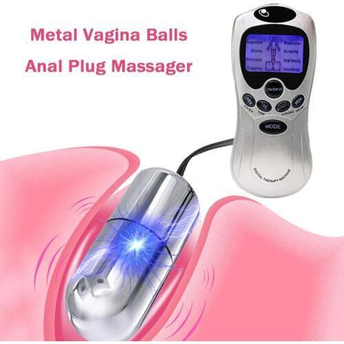 Electric Vaginal Plug Jump Eggs Clit Stimulator Dildo Vibrator Electro Shock Pulse Anal Butt Plug Masturbator Sex Toys For Woman
