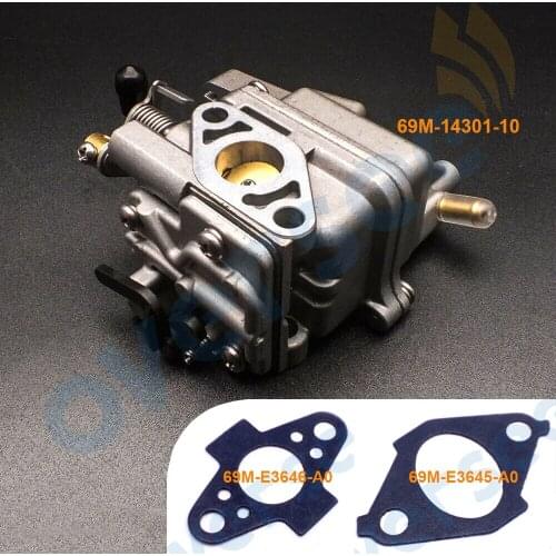 Marine Boat Carburetor Assy 69M-14301 with 2pcs Gaskets For Yamaha 4 Stroke F2.5 Outboard Motor 69M-14301-11
