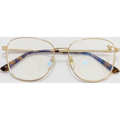 Classic Anti-Blue Light Glasses Frame Brand Designer Fashion Square Metal Optical Frames Computer Glasses